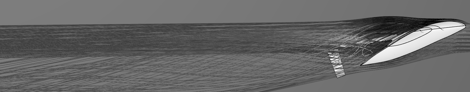 Computational fluid dynamics visualization of airflow around an airfoil
